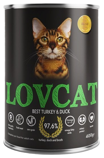 Lovcat Best Turkey & Duck puszka 6x400g Lovcat Best Turkey & Duck puszka 6x400g