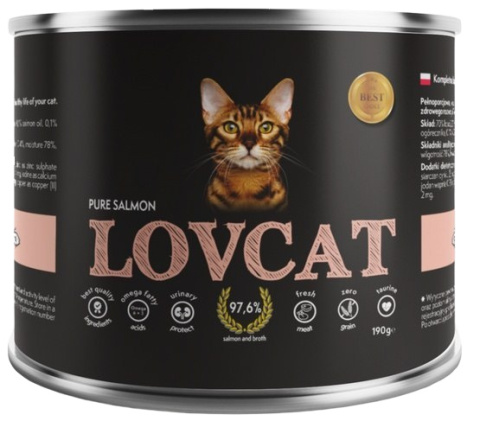 Lovcat Pure Salmon puszka 6x190g Lovcat Pure Salmon puszka 6x190g