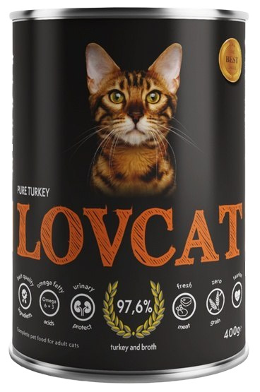 Lovcat Pure Turkey puszka 6x400g Lovcat Pure Turkey puszka 6x400g