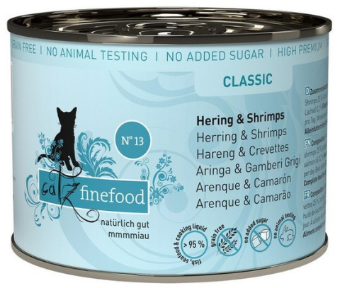 Catz Finefood Classic N.13 Śledź i Krewetki puszka 6x200g Catz Finefood Classic N.13 Śledź i Krewetki puszka 6x200g