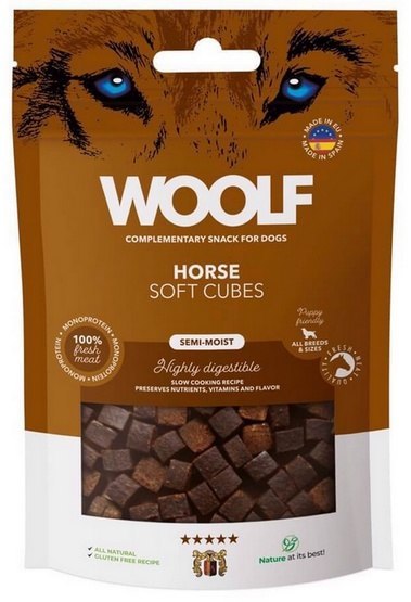 Woolf Soft Cubes Monoprotein Horse 100g Woolf Soft Cubes Monoprotein Horse 100g