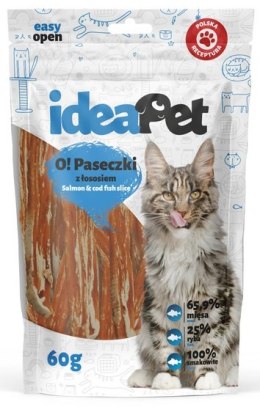 IdeaPet O! Kot Paski z łososiem 60g