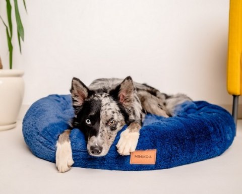 MIMIKO Pets Legowisko Shaggy okrągłe XXL 100cm chabrowe MIMIKO Pets Legowisko Shaggy okrągłe XXL 100cm chabrowe