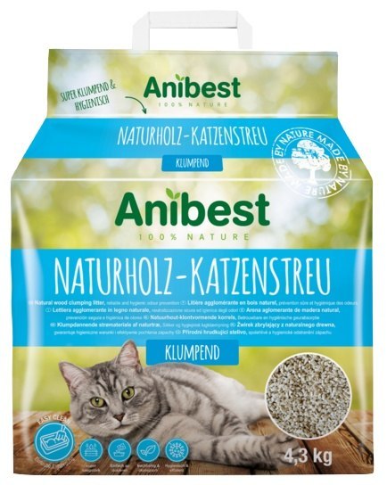 Anibest Żwirek drewniany dla kota 10L / 4,3kg [1+1]