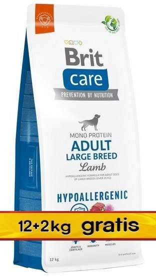 Brit Care Hypoallergenic Adult Large Lamb 14kg (12+2kg gratis)