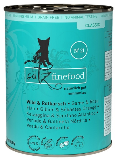 Catz Finefood Classic N.21 Dziczyzna i Karmazyn puszka 400g Catz Finefood Classic N.21 Dziczyzna i Karmazyn puszka 400g