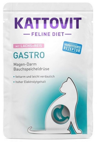 Kattovit Feline Diet Gastro łosoś i ryż saszetka 85g