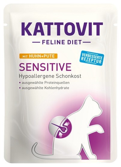 Kattovit Feline Diet Sensitive kurczak i indyk saszetka 85g Kattovit Feline Diet Sensitive kurczak i indyk saszetka 85g