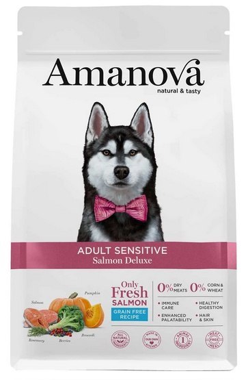 Amanova Dog Adult Sensitive Salmon Deluxe - łosoś 2kg Amanova Dog Adult Sensitive Salmon Deluxe - łosoś 2kg