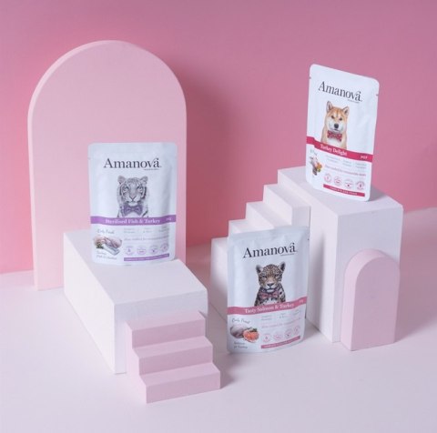 Amanova Cat Tasty Salmon & Turkey - łosoś i indyk saszetka 85g [P11]