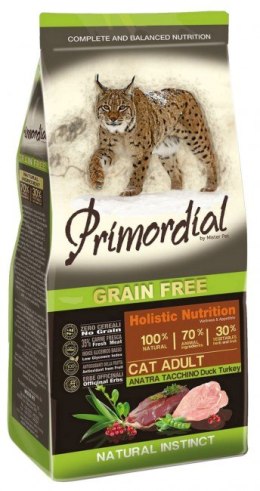 PROMOCJA 400g + 400g Primordial Cat Grain Free Adult Duck & Turkey [termin ważności: 03.07.2025]
