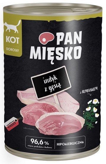 Pan Mięsko Karma mokra dla kota - indyk i gęś puszka 400g Pan Mięsko Karma mokra dla kota - indyk i gęś puszka 400g