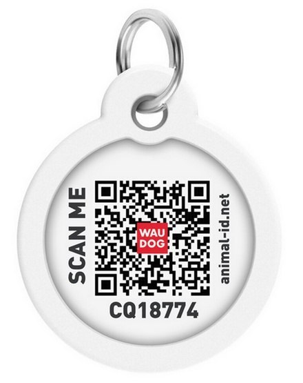 Collar WauDog Smart ID Zawieszka z QR-paszportem okrągła 3cm marshmellow Collar WauDog Smart ID Zawieszka z QR-paszportem okrągła 3cm marshmellow