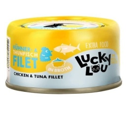 Lucky Lou Extrafood Kurczak i tuńczyk w bulionie puszka 12x70g