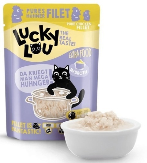 Lucky Lou Extrafood Kurczak w bulionie saszetka 12x70g Lucky Lou Extrafood Kurczak w bulionie saszetka 12x70g