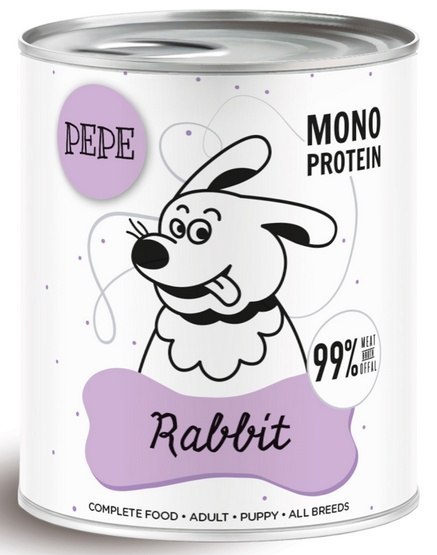 Paka Zwierzaka PEPE Rabbit (królik) puszka 800g Paka Zwierzaka PEPE Rabbit (królik) puszka 800g