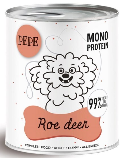 Paka Zwierzaka PEPE Roe Deer (sarna) puszka 800g Paka Zwierzaka PEPE Roe Deer (sarna) puszka 800g
