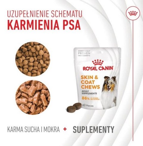 Royal Canin Skin & Coat Chews Adult Supplements 240g Royal Canin Skin & Coat Chews Adult Supplements 240g