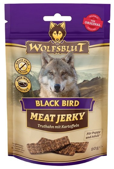 Wolfsblut Dog Meat Jerky Black Bird 80g Wolfsblut Dog Meat Jerky Black Bird 80g