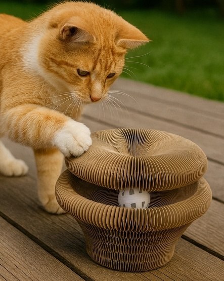 Zolux Chatouille Drapka tekturowa składana łapka z piłką i kocimiętką