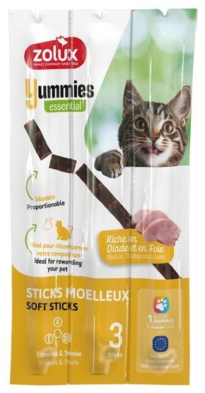 Zolux Yummies Miękki przysmak dla kota - Pałeczki Indyk & Wątróbka 3x5g Zolux Yummies Miękki przysmak dla kota - Pałeczki Indyk & Wątróbka 3x5g