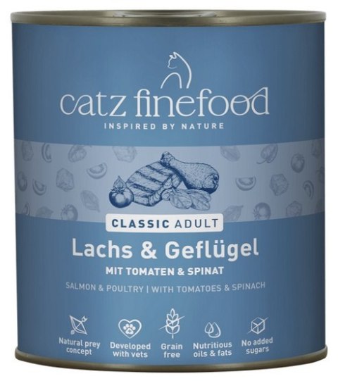 Catz Finefood Classic N.05 Łosoś i drób puszka 800g