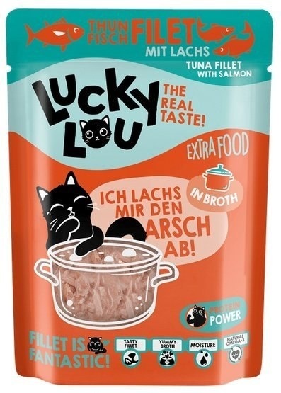 Lucky Lou Extrafood Tuńczyk & łosoś w bulionie saszetka 12x70g