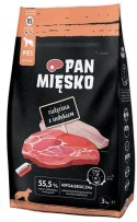 Pan Mięsko Karma sucha dla psa - cielęcina i indyk chrupki XS 3kg