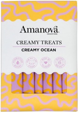 Amanova Cat Creamy Treats Creamy Ocean Tuna & Goat milk - tuńczyk i mleko kozy 6x15g