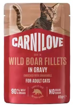 Carnilove Cat Wild Boar - dzik w sosie saszetka 85g