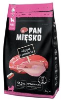Pan Mięsko Karma sucha dla psa - dla szczeniąt cielęcina i przepiórka chrupki L 3kg