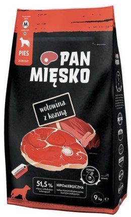 Pan Mięsko Karma sucha dla psa - wołowina i kozina chrupki M 9kg