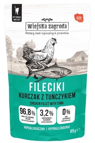 Wiejska Zagroda Kot Fileciki kurczak z tuńczykiem saszetka 85g
