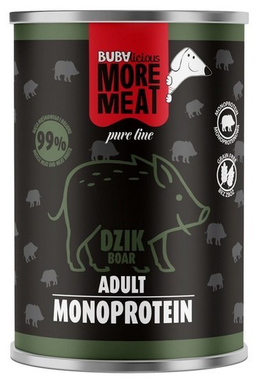 BUBAlicious Pies More Meat Mono dzik puszka 400g