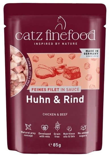 Catz Finefood Feines Filet In Sauce Kurczak i wołowina saszetka 16x85g