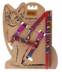 Dingo Komplet dla kota - Smycz i szelki Funky Cat