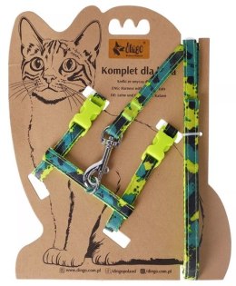 Dingo Komplet dla kota - Smycz i szelki Tropical Splash