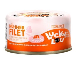 Lucky Lou Extrafood Kurczak i wątróbka z kurczaka w galaretce puszka 70g