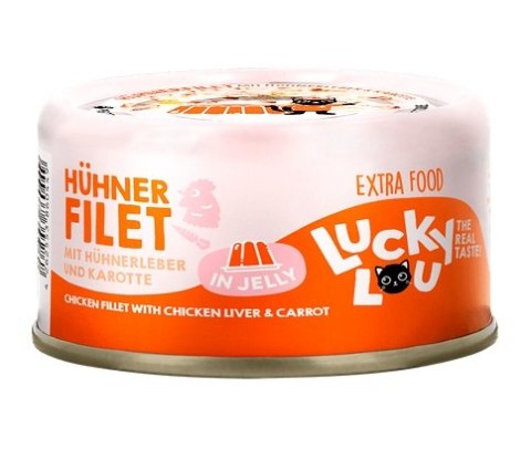 Lucky Lou Extrafood Kurczak i wątróbka z kurczaka w galaretce puszka 70g