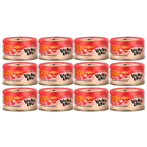 Lucky Lou Extrafood Tuńczyk i jabłko w bulionie puszka 12x70g