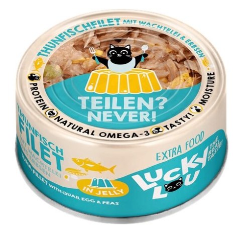 Lucky Lou Extrafood Tuńczyk i jajko przepiórcze w galaretce puszka 70g