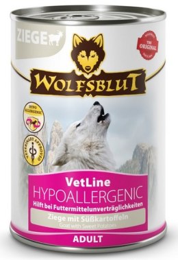 Wolfsblut Dog VetLine Hypoallergenic Goat - koza i bataty puszka 395g