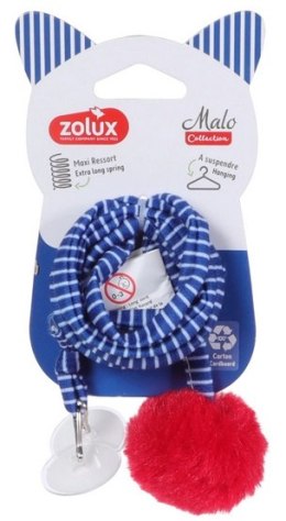 Zolux Zabawka zawieszana dla kota Pompon ze sprężyną Malo 80cm niebieski