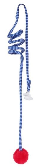 Zolux Zabawka zawieszana dla kota Pompon ze sprężyną Malo 80cm niebieski