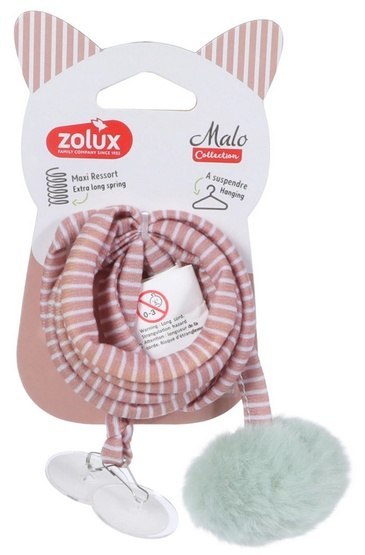 Zolux Zabawka zawieszana dla kota Pompon ze sprężyną Malo 80cm różowy